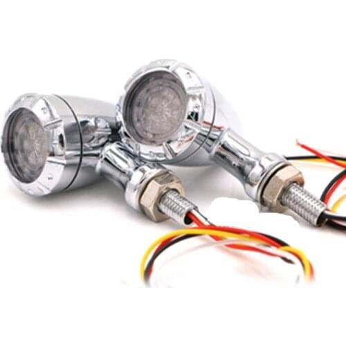 2x Universal Motorcycle 10mm LED Brake Turn Signal Light Indicator Light For Harley Honda Yamaha Suzuki Kawasaki BMW KTN Touring