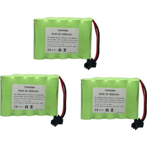 3PCS 6V 3000mah NiMH Battery SM Plug For Rc toys Cars Tanks Trucks Robots Boats Guns toy model high capacity 6V NI-MH Battery