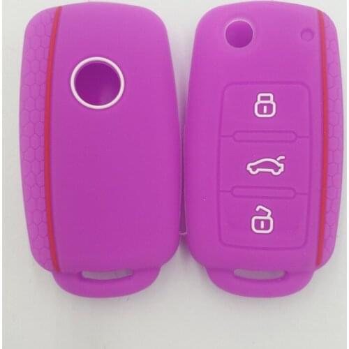 3PC Silicone car key cover for VW Volkswagen Passat Polo Golf Touran Bora SEAT Leon SKODA Octavia Fabia 3 Buttons Protected