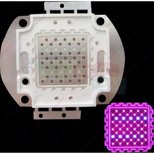 50W 40pcs Red 660nm + 10pcs Royal Blue 450nm 4:1 Hybrid High Power LED Light Source for Plant Grow DIY