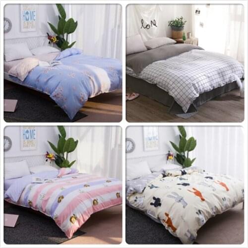 One piece Duvet Cover Soft Cotton Bedding Bag Kid Child Quilt Comforter Case 1.2m 1.35m 1.5m 1.8m 2m 2.2m Single Queen King Size
