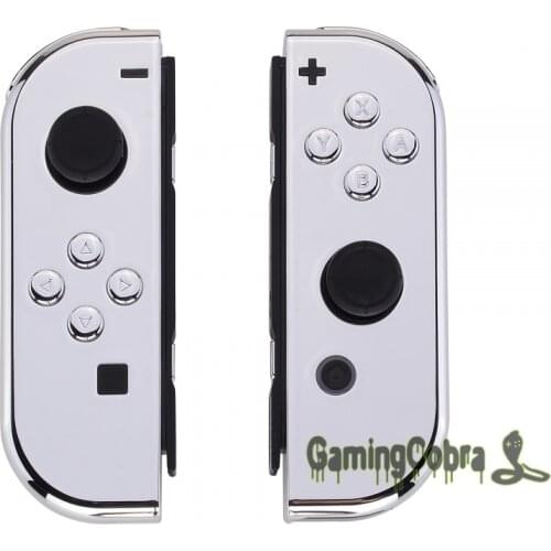 Chrome Sliver Controller Housing with Full Set Buttons DIY Replacement Shell Case for Nintendo Switch Joy-Con - CD402