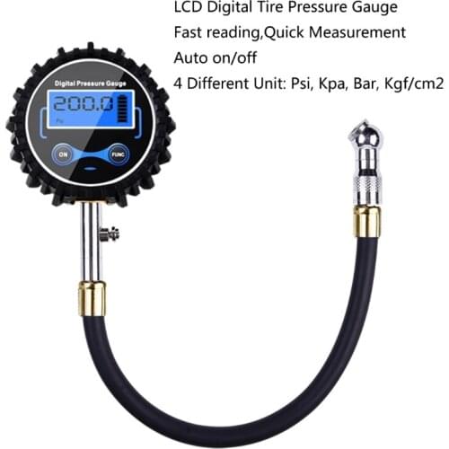 T3ED Digital Tire Inflator with Pressure Gauge LCD Large Screen Display 200PSI Quickly Measure Tire Pressure Gauge for