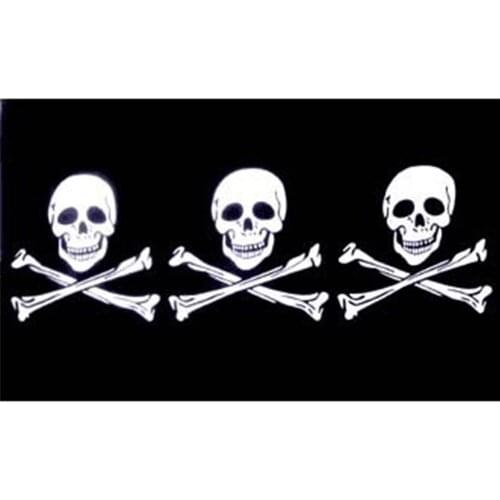 Three Skull And Crossbones Flag 3x5FT banner 100D 150X90CM Polyester brass grommets custom flag