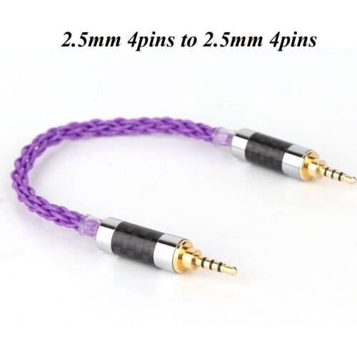 Hi-end OCC silver plated AUX cable 2.5mm male to male cable hifi audio AUX extesion cord