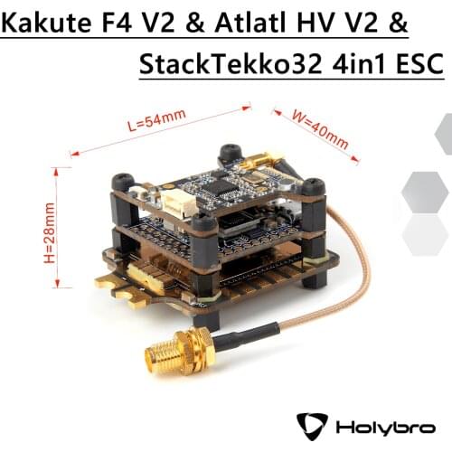 Holybro Kakute F4 Flight Controller & Holybro Atlatl HV V2 5.8G Video Transmitter &Holybro Tekko32 4-in-1 35A ESC Combo For FPV