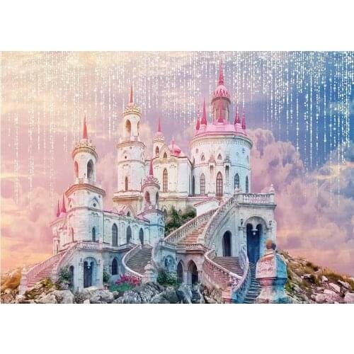 JMINE Div 5D Cinderella-Blue Princess Castle Shiny Flower Full Diamond Painting kits art Cartoon 3D paint by diamonds