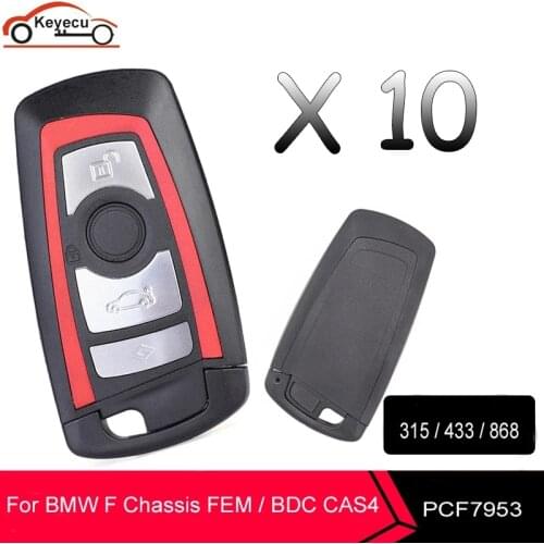 KEYECU Red Smart Remote Key Fob 315MHz YGOHUF5662,434MHz HUF5767,868 MHz HUF5661 For BMW F Chass 5 7 Series FEM / BDC CAS4 CAS4