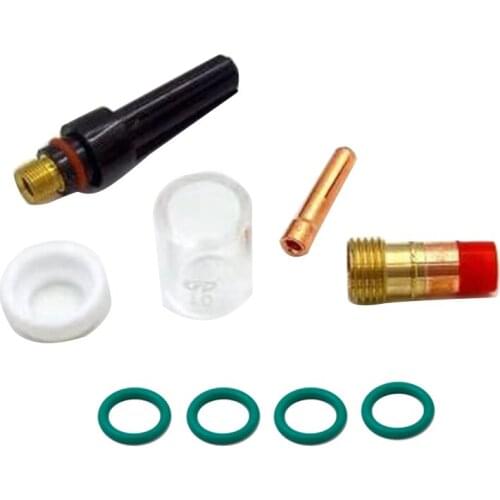 8Pcs/Set TIG Welding Torch Gas Lens Pyrex Cup Kit Durable Welding Accessories 2.4mm For WP-9/20/25 3/32" Series