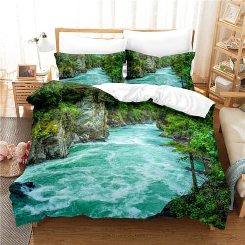 Picturesque scenery Bedding Set for King Size Cotton Bed Linen Bedclothes Bed Set 220x240 Luxury Bedding Sets Double Single Bed