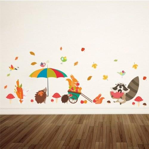 Forest jungle animals fruits vegetable wall sticker decal for nursery rooms kids bedroom living room decor