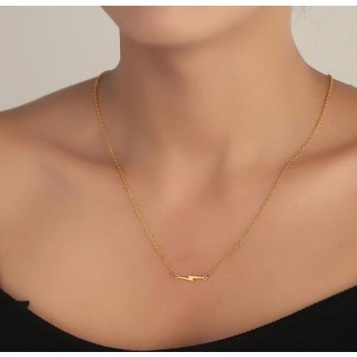 Minilist Lightning Pendant Necklaces for Women Lightning Bolt Choker Fans of Thors Jewelry