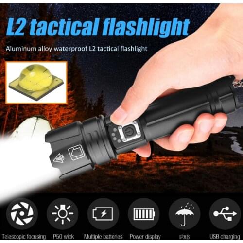 3800LM XHP70 Powerful LED Flashlight Torch USB Rechargeable Tactical Flashlights 18650 / 26650 Battery Super Bright Hand Lamp