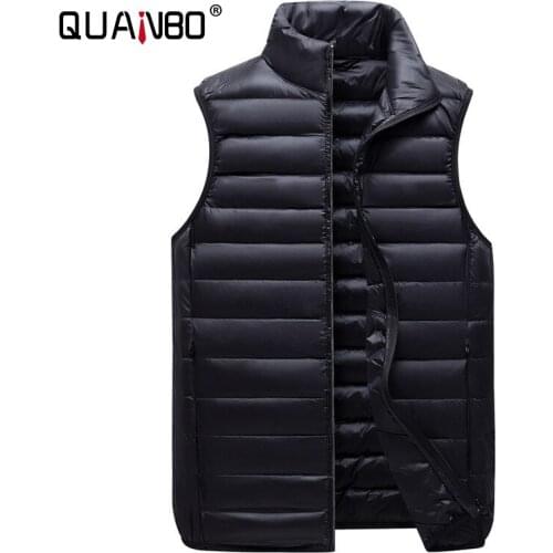 QUANBO Mens Lightweight Water-Resistant Packable Puffer Vest 2021 New Men High Quality Sleeveless Jacket Brand Clothing