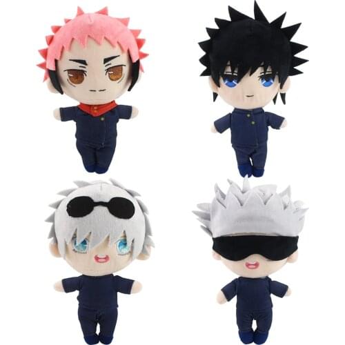 Anime Jujutsu Kaisen Soft Plush Stuffed Doll Pillow Plushie Toy Yuji Itadori Gojou Satoru Fushiguro Megumi Pillow Cute