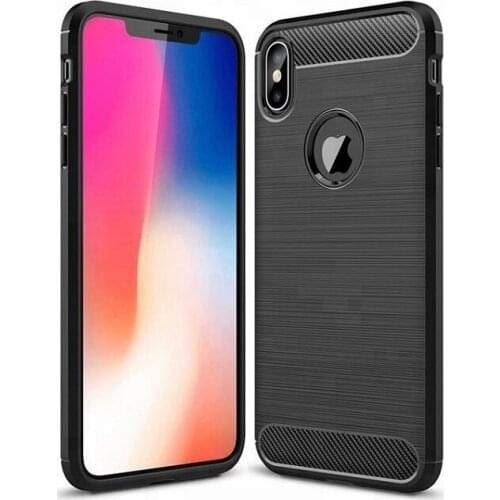 Premium Brush Silicone Carbon Fiber Soft TPU Phone Case For iPhone XS Max