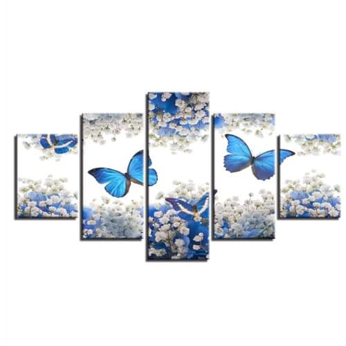 Wall Art 5 Pictures Butterfly Posters Anime Abstract Decorative Painting Home Living Room Bedroom Canvas Painting