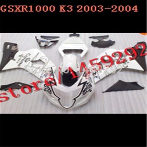 HW- White ABS Fairing For GSXR1000 03 04 GSX-R1000 03-04 GSXR 1000 K3 2003 2004 GSX R1000 03 BBF
