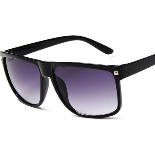 Retro Rivet Sunglasses Unisex Large Square Sun glasses UV400 Black Brown Color Driving