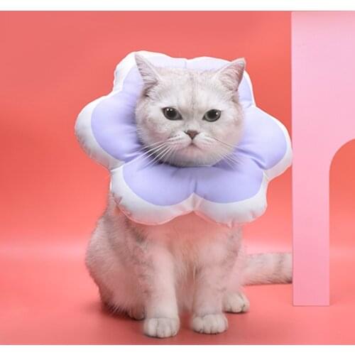Waterproof Adjustable Recovery Elizabeth Circle Cat Supplies Flower Shaped Neck Cone Recover Pet Protection