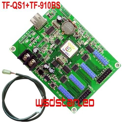 TF-QS1+TF-910BS Brightness Sensor Brightness module 256*32 2*HUB75B & 4*HUB08 USB Full color asynchronous LED control card