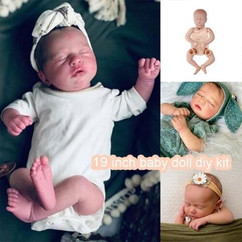 19 Inch RB24 Vinyl Unpainted Reborn Doll Kit Accessories Diy Body Parts Blank Rebirth Baby Dolls Gifts For Girls