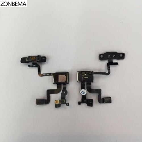 ZONBEMA 50pcs/lot Proximity Light Sensor Power Button Flex Cable With Ear Speaker & Bracket For iPhone 4S