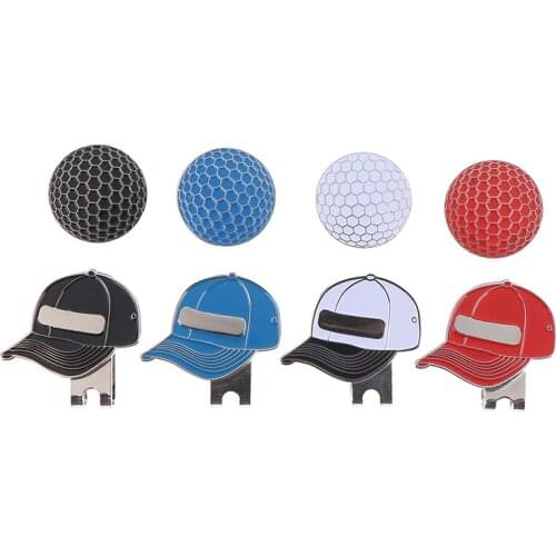 1pc Golf Ball Mark With Golf Hat Clip Magnetic Outdoor Alloy Golf Marker Caps Sports Hat Accessories Drop Shipping 3.5*3cm