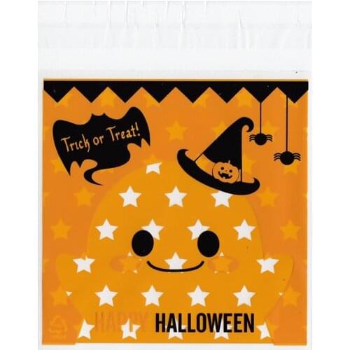 1 Pack Halloween Pattern Rectangle OPP Cellophane Bags Colorful Candy Cookies Gift Festival Packaging Bag Jewelry Storage Bag