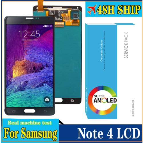 100% Original 5.7" Super Amoled Display for SAMSUNG Galaxy Note 4 N910 N910A N910F Full LCD Display Touch Screen Repair Parts