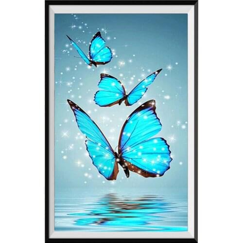 5D pintura de diamante redondo mariposa bordado de diamantes punto de cruz mosaico decoración del hogar