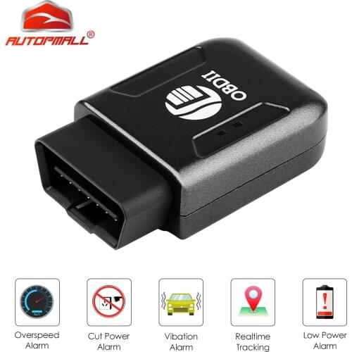 New OBD2 GPS Tracker Car Tracker Real-time GSM Tracking Device TK206 Geo-fence Over-speed Vibration Move Alarm Web APP Tracking