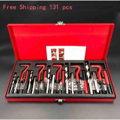 DHL Free Shipping 131Pcs Helicoil Car Engine Block Damaged Repair repair Thread tool kit Set M5 M6 M8 M10 M12