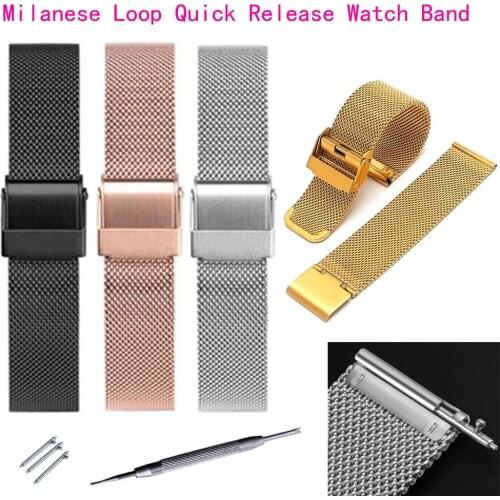 Quick Release Mesh Watch Band for Seiko for DW Watch Milanese Strap 12 14 16 18 20 22 24mm Men Women Steel Watch Strap Tools