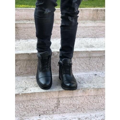 DERİ ERKEK KÜRKLÜ BOT ERKEK MODA ERKEK AYAKKABI ERKEK KIŞLIK BOT YENİ MODEL