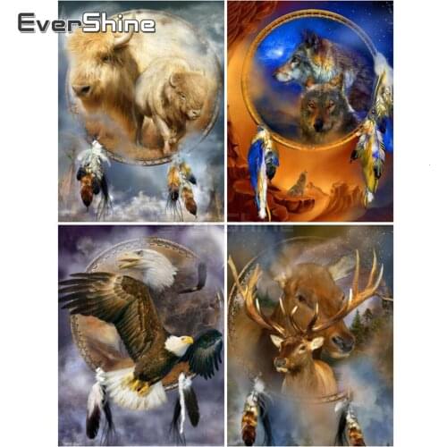 EverShine 5D DIY Full Square Diamond Painting Animals Cross Stitch Diamond Embroidery Eagle Bead Picture Kits Wall Decoration