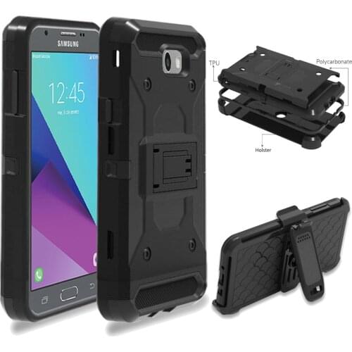 For Galaxy J7 V/J7 Sky Pro/J7 Perx Hybrid Armor Case Shockproof Belt Clip Holster Cover For Samsung Galaxy J7 2017 (US Version)