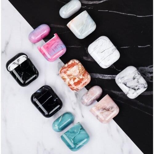 GTWIN Marble Pattern Case For Apple Airpods 1 2 Earphone Case Hard PC Protective Case Cover For Apple AirPods 1 2 Charging Box