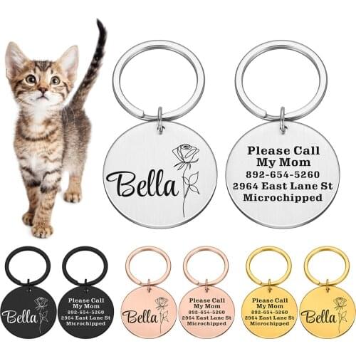 Pet Dog ID Tags Free Engraved Personalized Cat Puppy ID Tag Pet Dog Collar Accessories Custom Dogs Name Tags Pendant Anti-lost