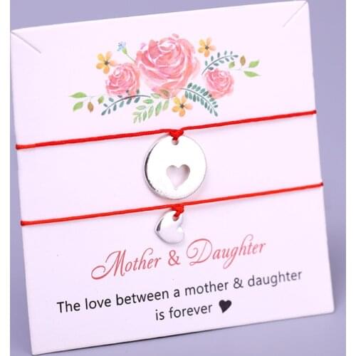 A Set- Mother Daughters Heart Bracelets Best Friends Women Girl Jewelry Christmas Gift Drop Shipping