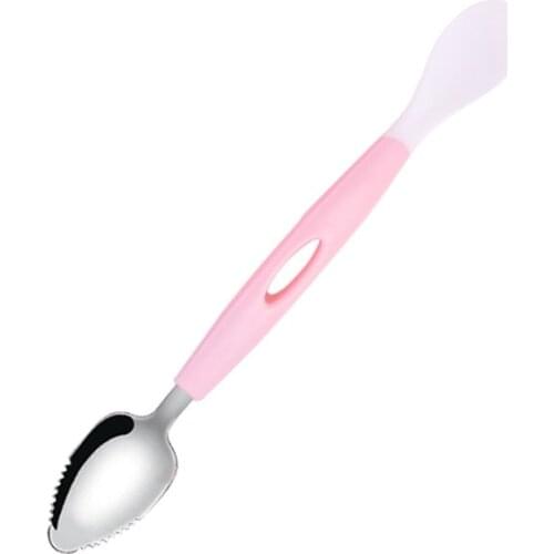Baby Set Safety Stainless steel double-headed apple puree scoop Children Feeding Cutlery Utensil Toddler Infant Dinnerware