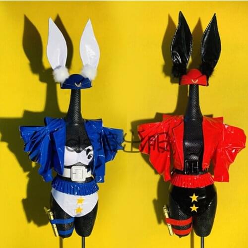 Theme Show Performance Outfit Bunny Girl Party Uniform Chinese Style Jazz Dance Costume Sexy Bikini Leather Jacket Suit DWY4334