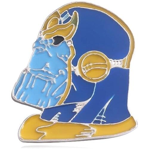Creative Cartoon Badge Marvel Thanos Head Pins for Backpacks Cute Badge Gifts for Kids Kawaii Pins Badges for Clothes Movie Pins