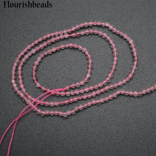 Wholesale 2mm Natural Rose Quartz Faceted Diamond Cutting Stone Round Loose Beads