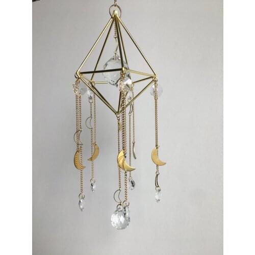 Crescent Moon Suncatcher, gold crystal suncatcher, crescent moon decor, moon suncatcher, moon decor, moon hanging