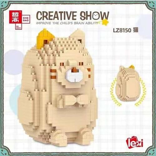 Cute Animal Mini Building Blocks Cat Pig Lizard Shrimp Penguin Polar Bear Bricks 3D Model Toys For Kid Birthday Gift Home Decor