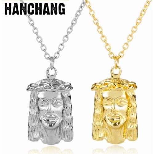 Fashion Iced Out Jesus Piece Necklace Jesus Headlace Pendant Charm Necklace Women Men Hip Hop Jewelry