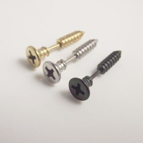 SaYao 12pcs (6pairs) Fashion Earring,High Quality Stainless Steel Screw Stud Earrings 2015 Punk Men jewelry