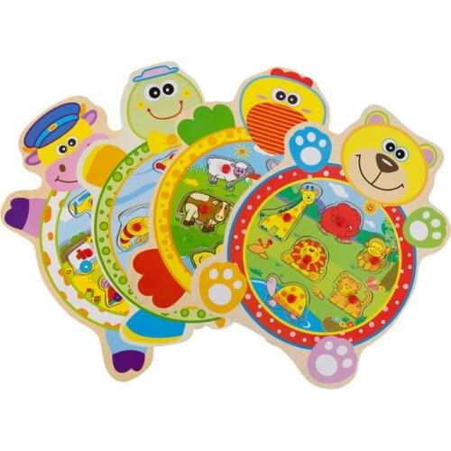 N127 Marine animals scene story puzzle high quality children wooden puzzle toys a variety of styles random delivery