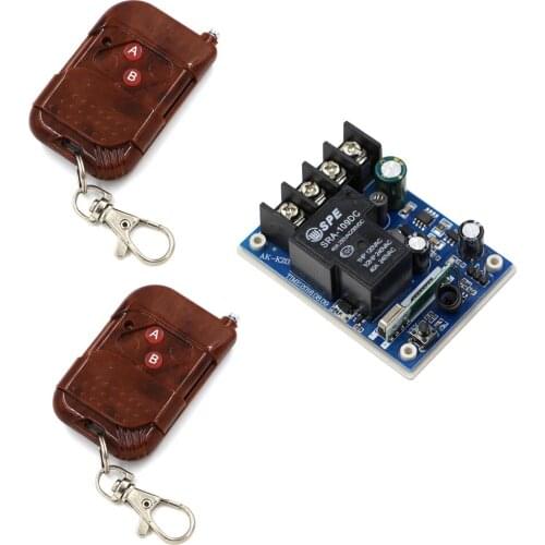 New Wide Voltage DC12V 24V 36V 48V 30A Relay 1CH Wireless Remote Control Switch Peach Transmitter With Receiver Free Shipping